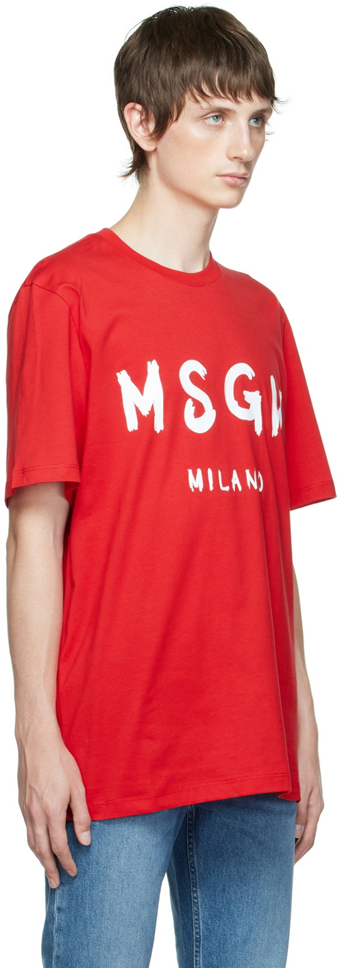 MSGM Red Printed T-Shirt