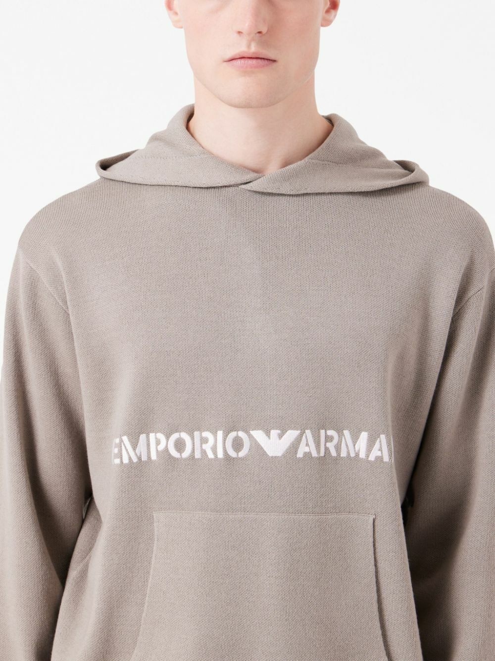 EMPORIO ARMANI - Logo Wool Blend Hoodie