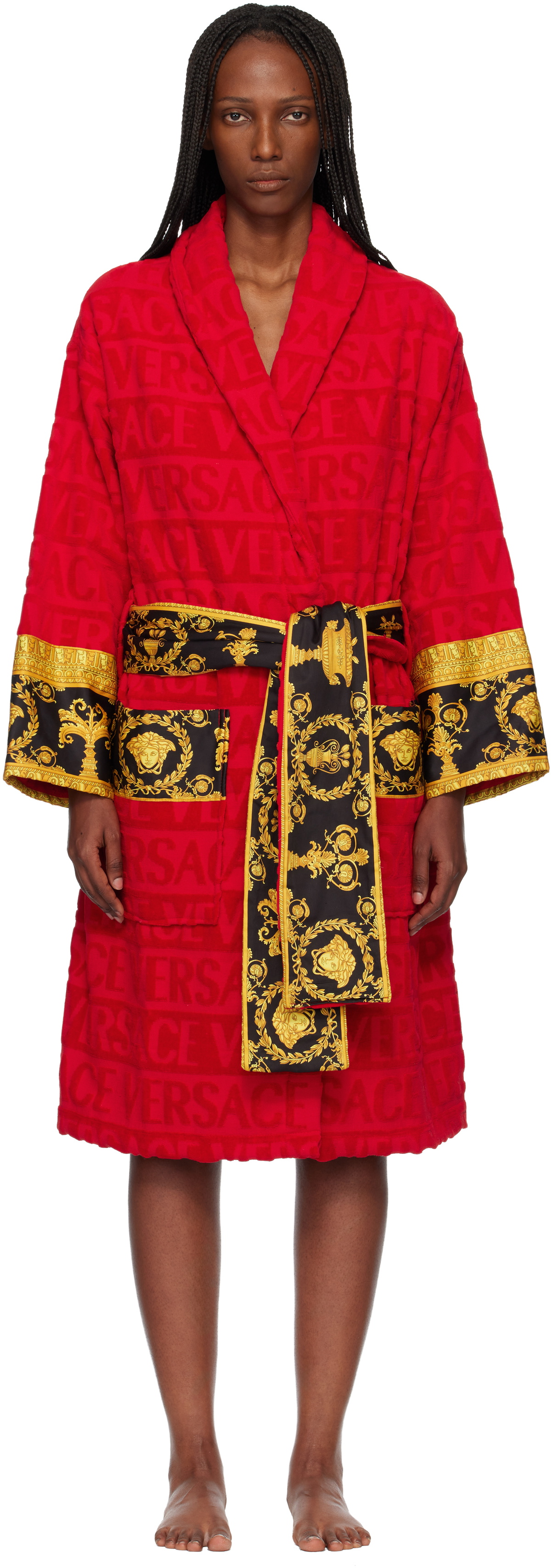 Versace Red 'I Heart Baroque' Bathrobe