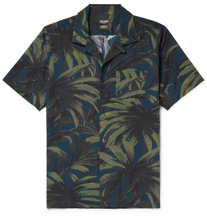 Photo: Todd Snyder - Slim-Fit Camp-Collar Printed Cotton Shirt - Green