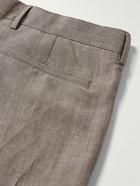 Paul Smith - Straight-Leg Pleated Linen and Wool-Blend Suit Trousers - Brown