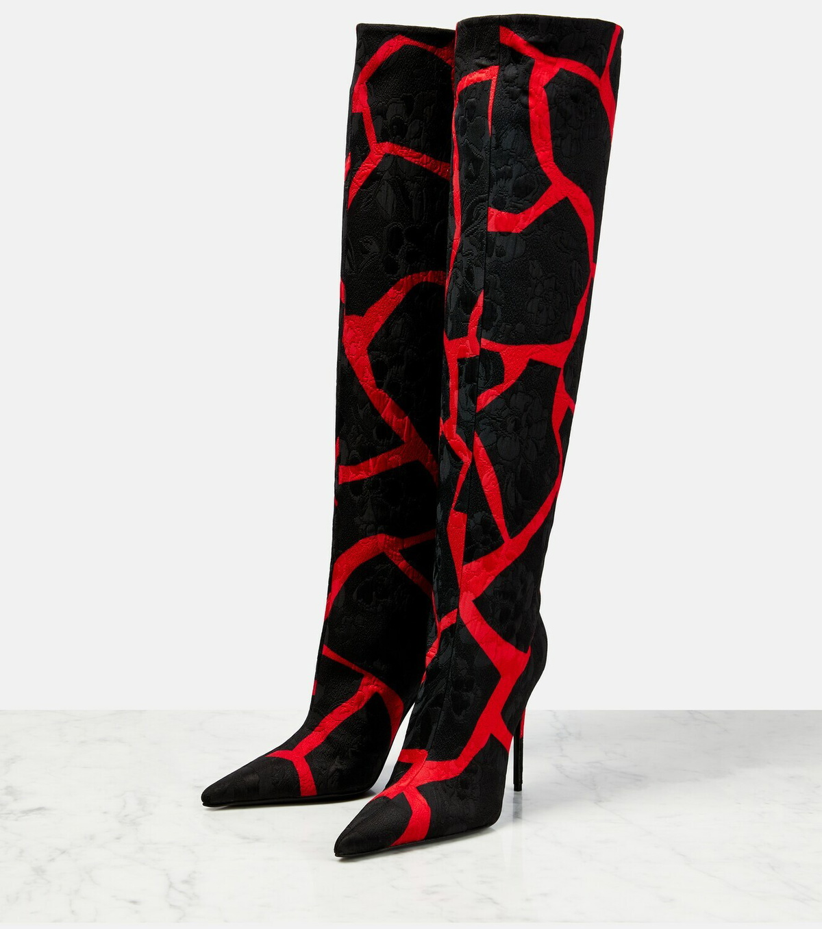Dolce&Gabbana - Jacquard giraffe-print knee-high boots Dolce & Gabbana