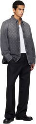 Marine Serre Gray Moon Laser LS Denim Shirt