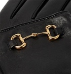 GUCCI - Horsebit Cashmere-Lined Leather Gloves - Black