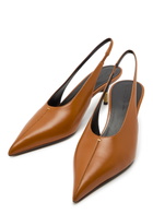 Khaite Bella 55 18kt Gold-plated Leather Slingback Pumps