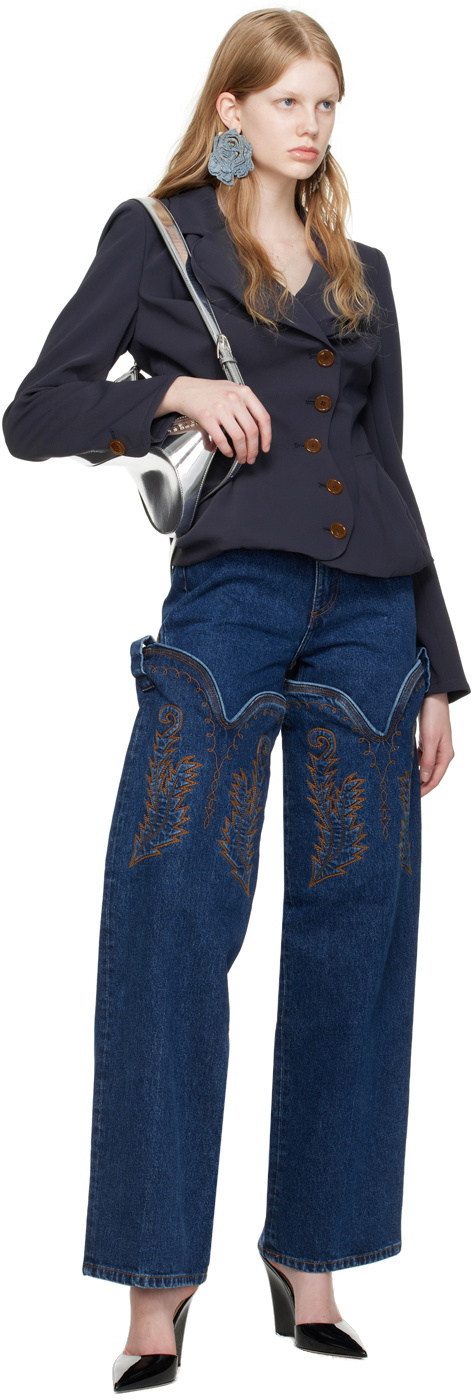 Y/Project Navy Cowboy High Cuff Jeans Y/Project