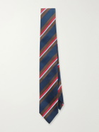Drake's - 7cm Striped Silk and Cotton-Blend Tie