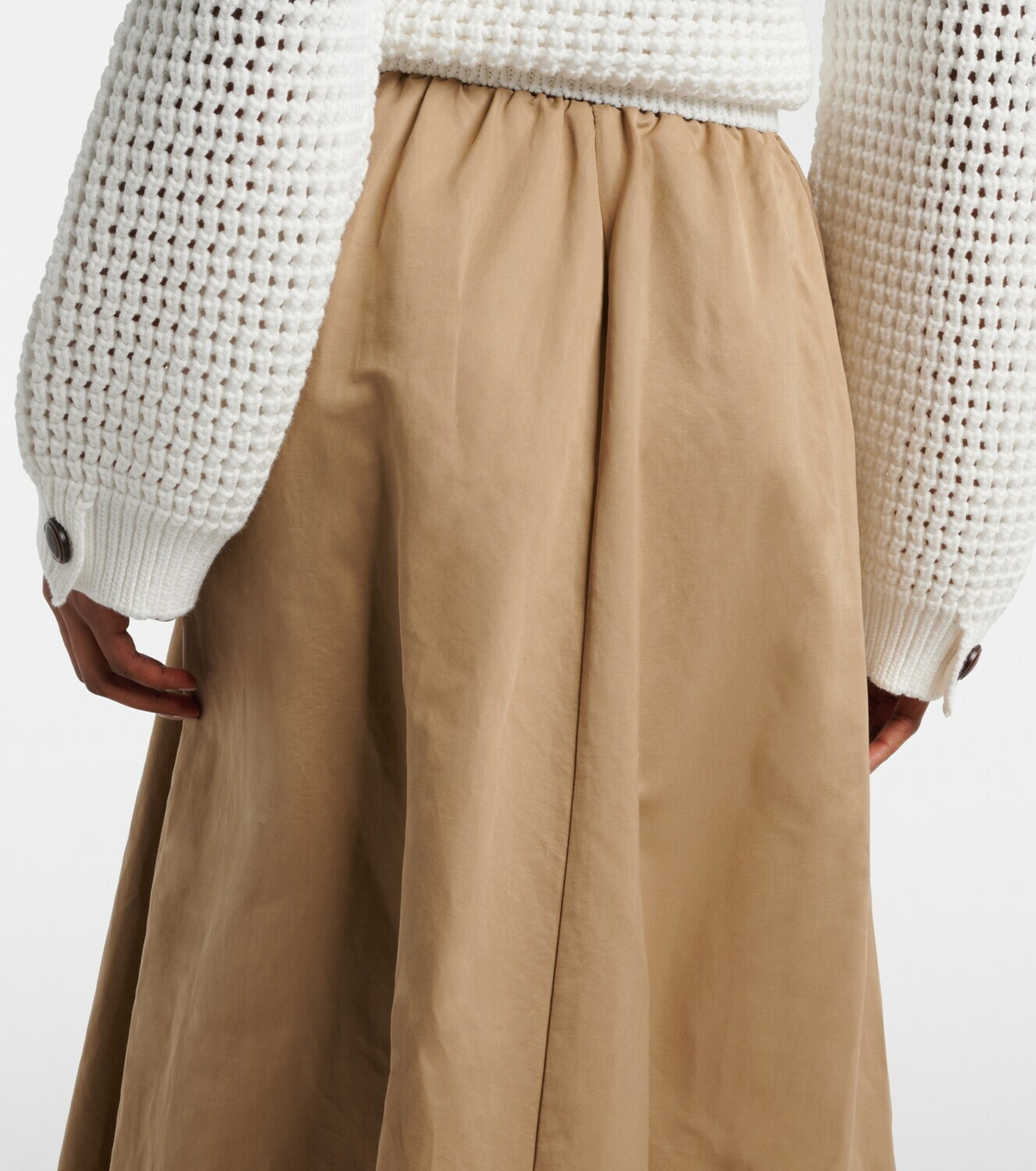 Brunello Cucinelli Cotton-blend midi skirt
