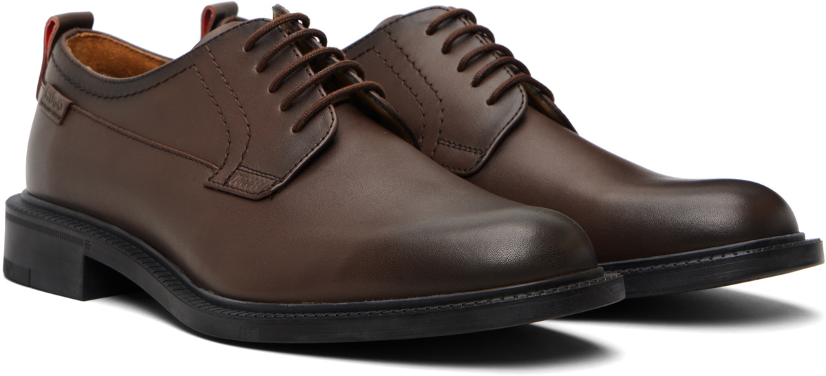 Hugo Brown Grained Leather Derbys
