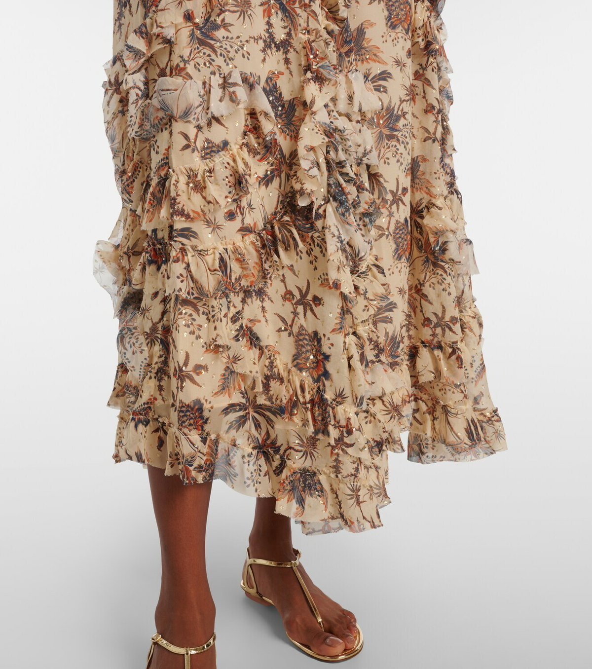 Ulla Johnson Adele printed silk-blend chiffon midi skirt