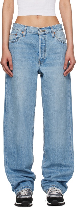 Photo: Re/Done Indigo Loose Long Jeans