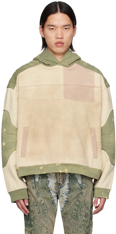 Photo: Who Decides War Beige & Green Armour Hoodie