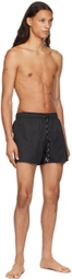 Hugo Black Logo Patch Swim Shorts
