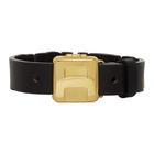 Ambush Gold Leather Logo Bracelet