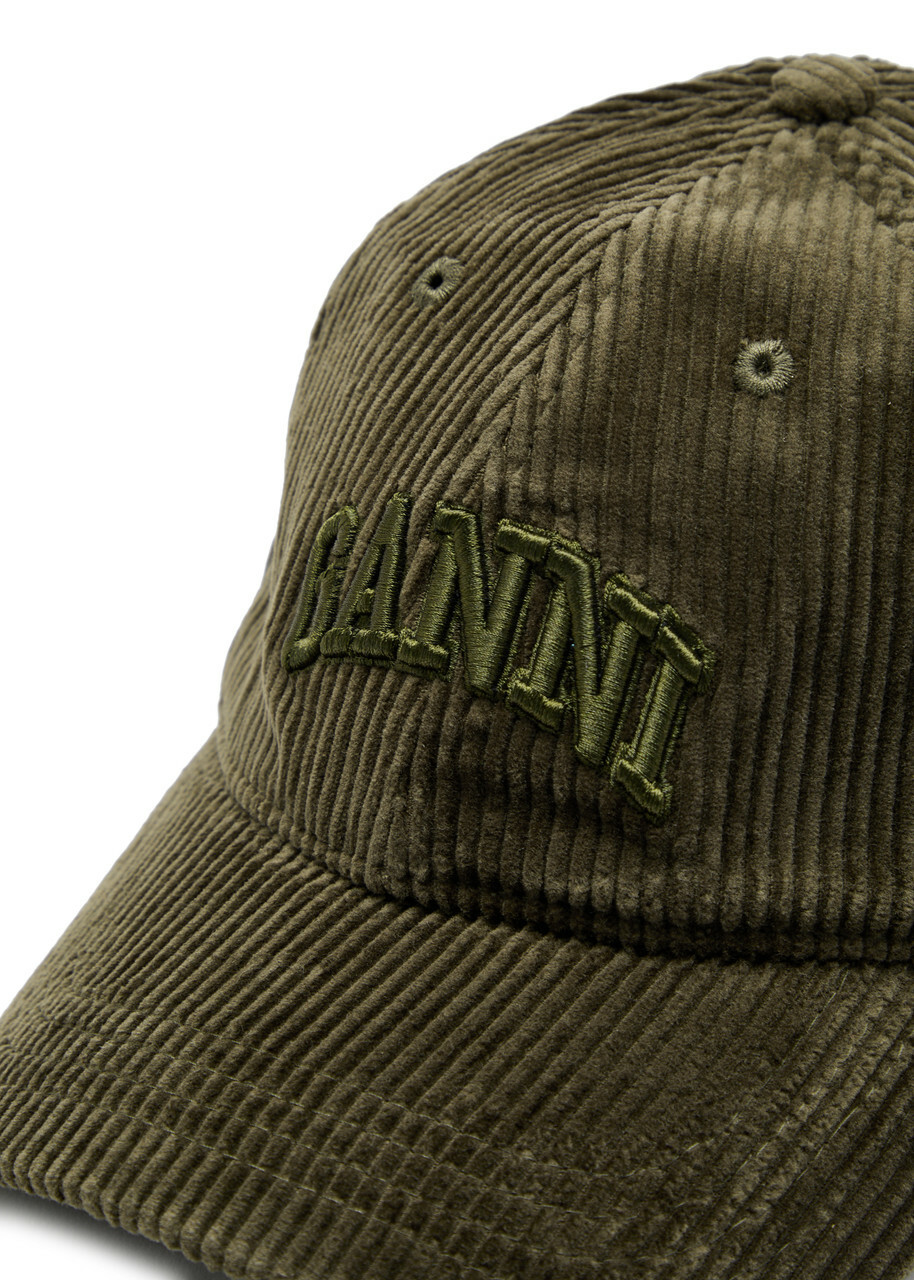 Ganni Olive Embroidered Logo Cap GANNI logo-embroidered Cap | Green | FARFETCH ID main image 4