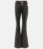 Tom Ford - Mid-rise leather flared pants