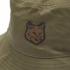 Maison Kitsuné Men's Fox Head Patch Bucket Hat in Khaki