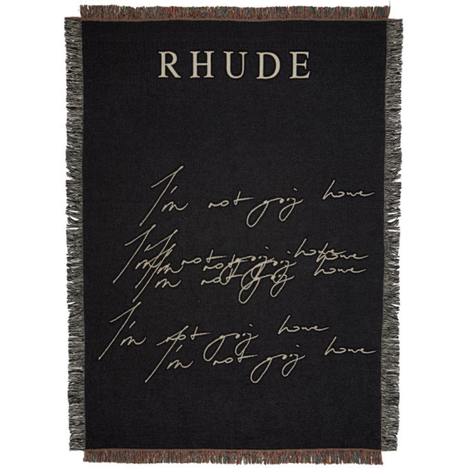 Photo: Rhude SSENSE Exclusive Black Soho House Edition Im Not Going Home Blanket