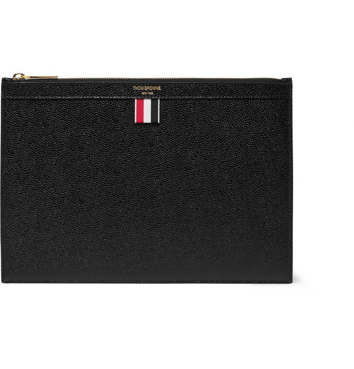 Photo: Thom Browne - Small Pebble-Grain Leather Pouch - Men - Black