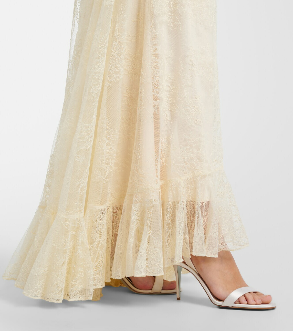De La Vali Esen ruffled lace maxi dress