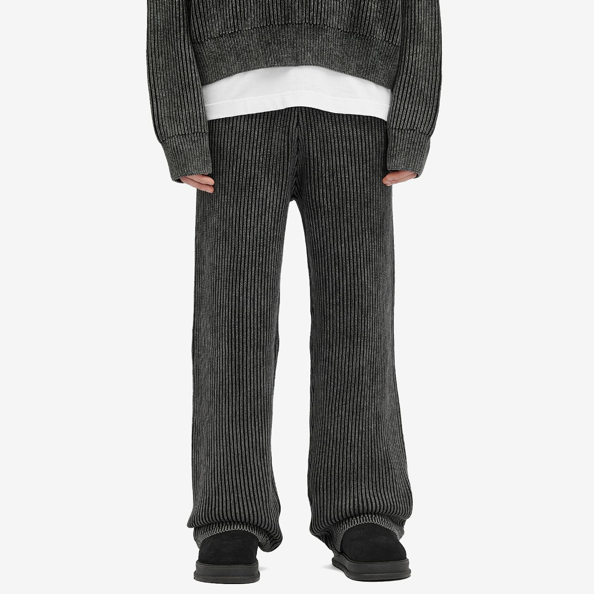 Cole Buxton Men's Acid Wash Knit Sweatpants in Black