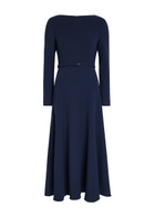 Roland Mouret Belted Wool Midi Dress Navy