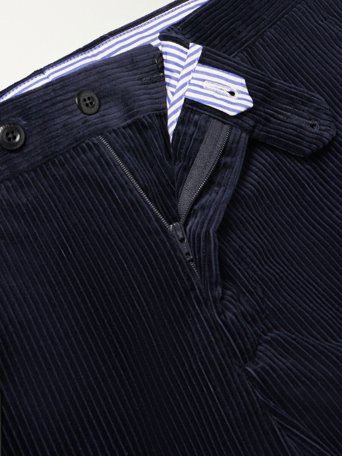 Rubinacci - Modaluca Tapered Cotton-Corduroy Trousers - Blue