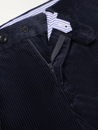 Rubinacci - Modaluca Tapered Cotton-Corduroy Trousers - Blue