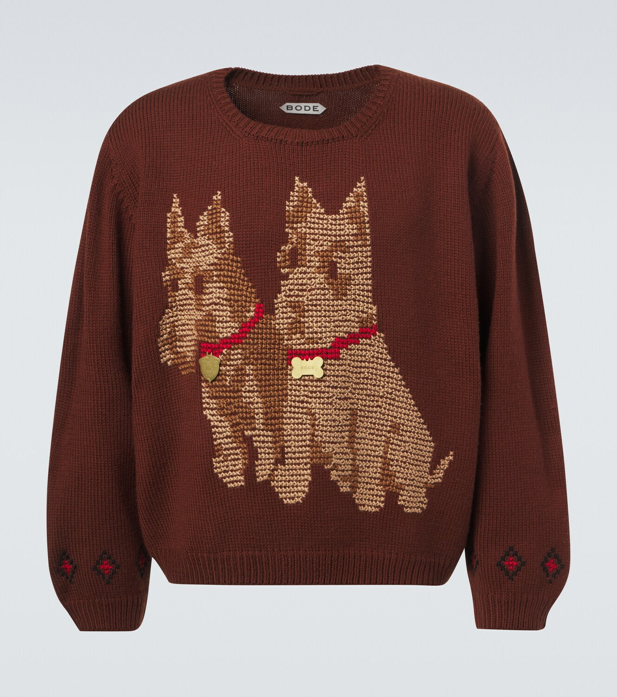 Bode Scottie embroidered wool sweater