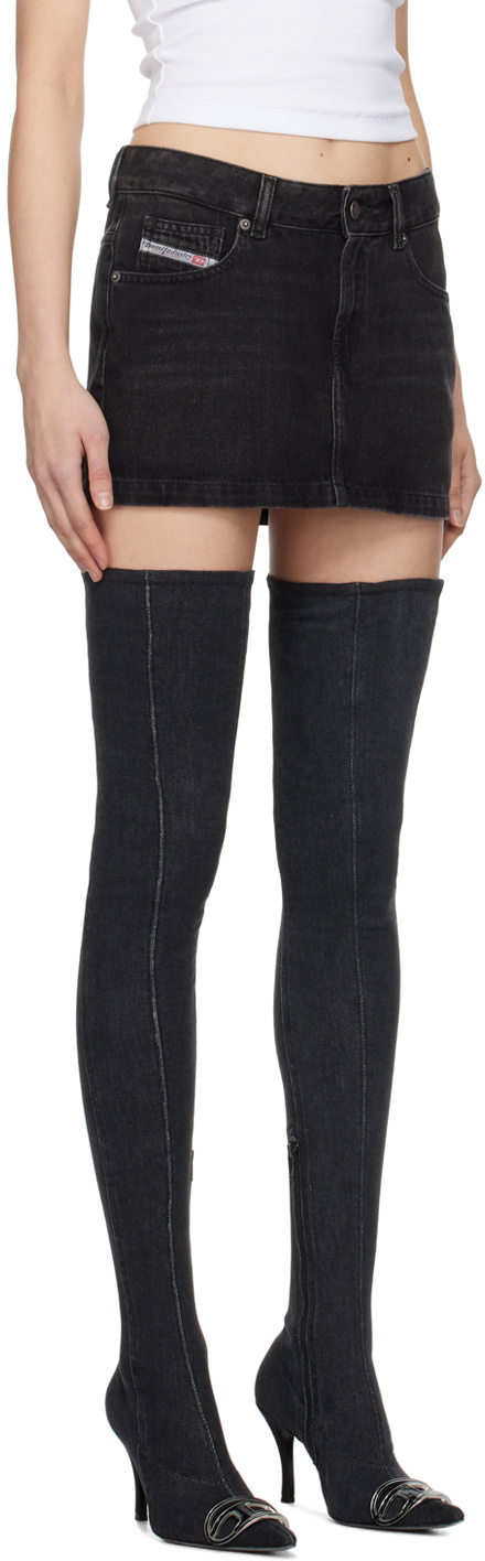 Diesel Black De-Ron-S2 Denim Miniskirt Diesel