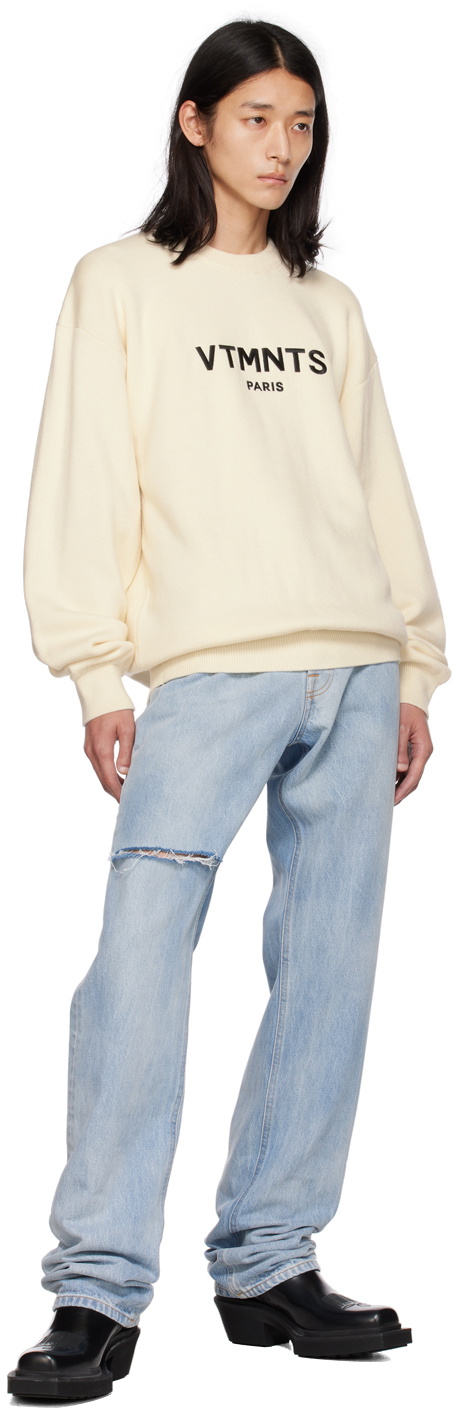 VTMNTS Off-White Embroidered Sweater