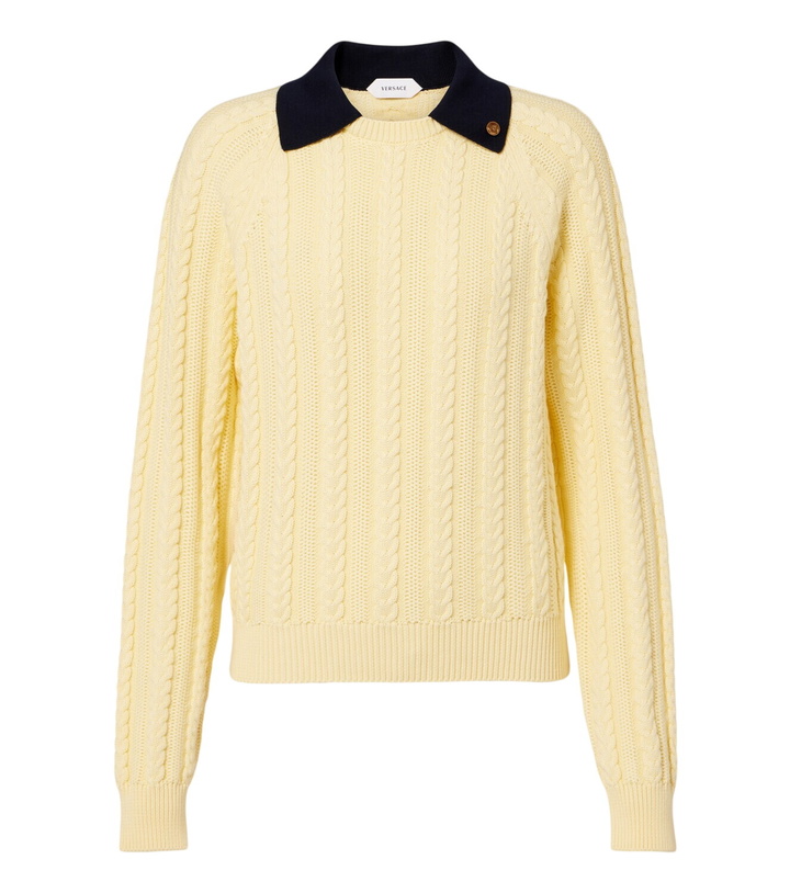 Photo: Versace Medusa cable-knit cotton sweater