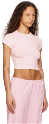 SKIMS Pink New Vintage Cropped Raglan T-Shirt
