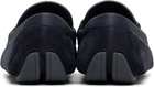 Ferragamo Navy Gancini Ornament Driver Loafers