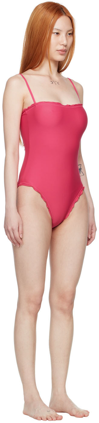 Sherris Pink Nylon One-Piece Swimsuit