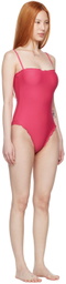 Sherris Pink Nylon One-Piece Swimsuit