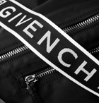 GIVENCHY - Pandora Leather-Trimmed Logo-Print Shell Tote Bag - Black