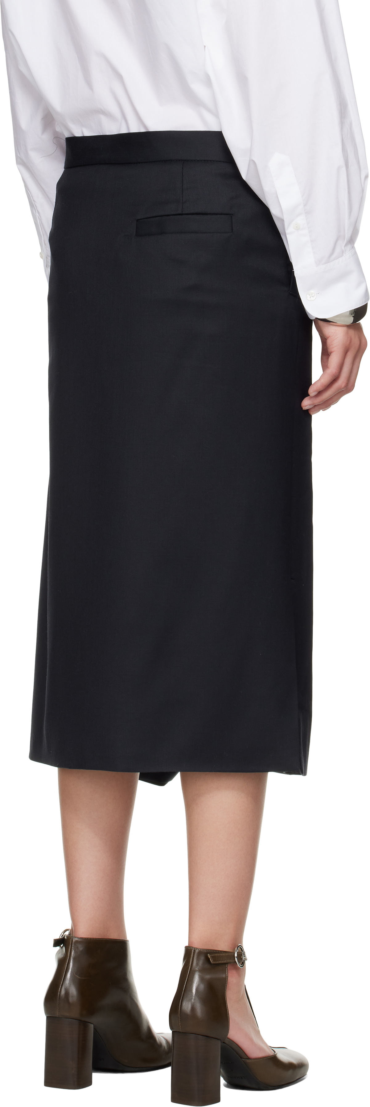 Bless Navy Wrap Midi Skirt