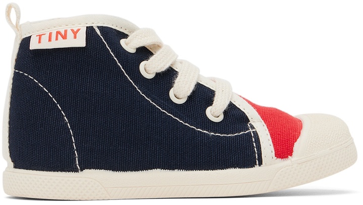 Photo: TINYCOTTONS Baby Navy Color Block Sneakers