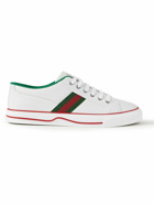 GUCCI - Tennis 1977 Webbing-Trimmed Leather Sneakers - White