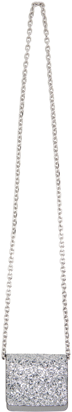 Maison Margiela Silver Micro Glitter Chain Wallet Maison Maison Margiela Silver Micro Glitter Chain Wallet Maison