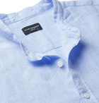 Club Monaco - Slim-Fit Grandad-Collar Linen Shirt - Blue