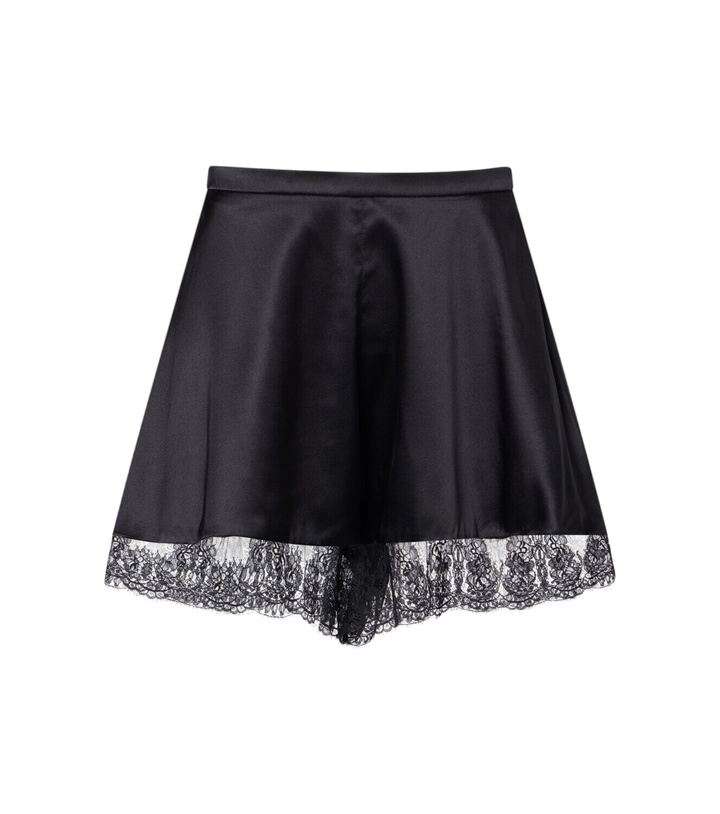 Photo: Nina Ricci Lace-trimmed silk-blend satin shorts