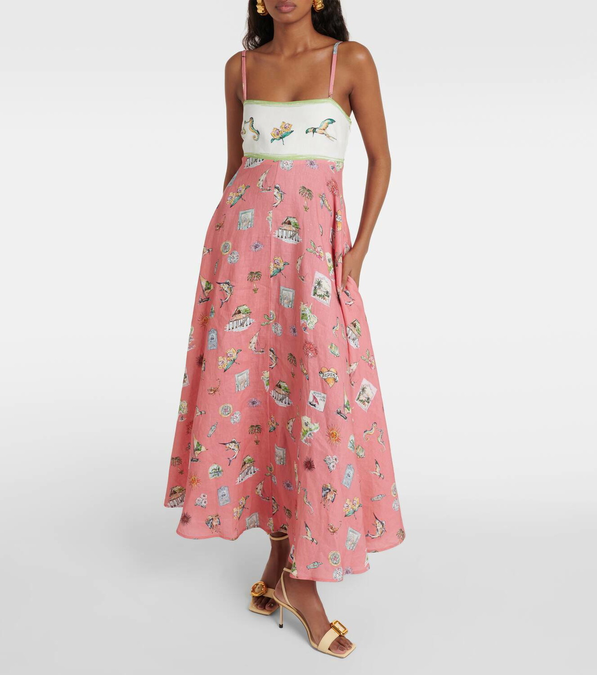 Alemais Multicolor Linen Casual Dress