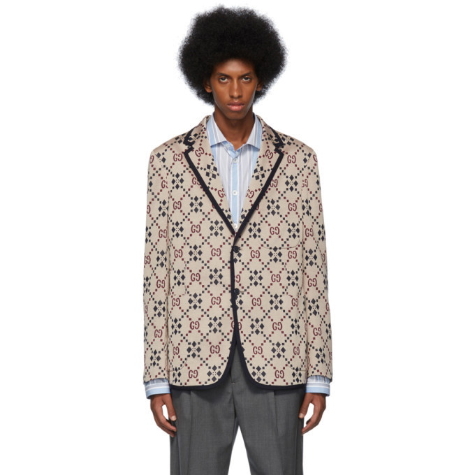 Photo: Gucci Beige Knit GG Blazer