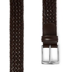 Anderson's - 3.5cm Dark-Brown Woven Leather Belt - Men - Brown