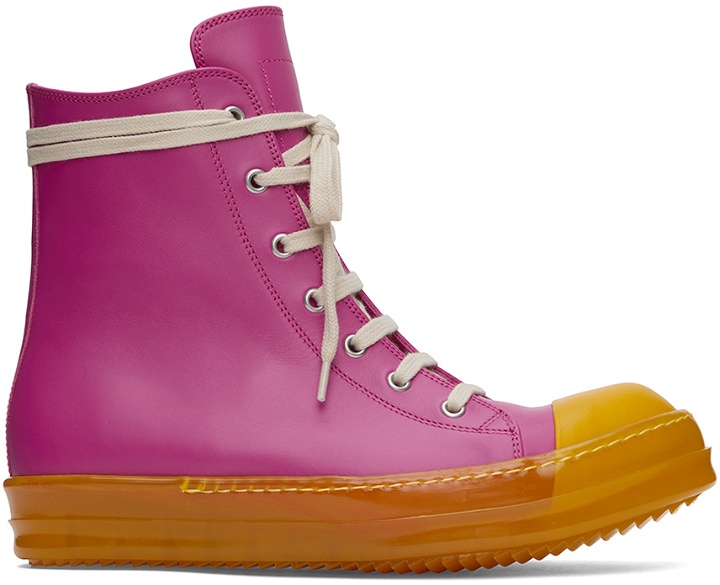 Photo: Rick Owens Pink Leather High Sneakers