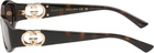 Gucci Brown Oval Frame Sunglasses