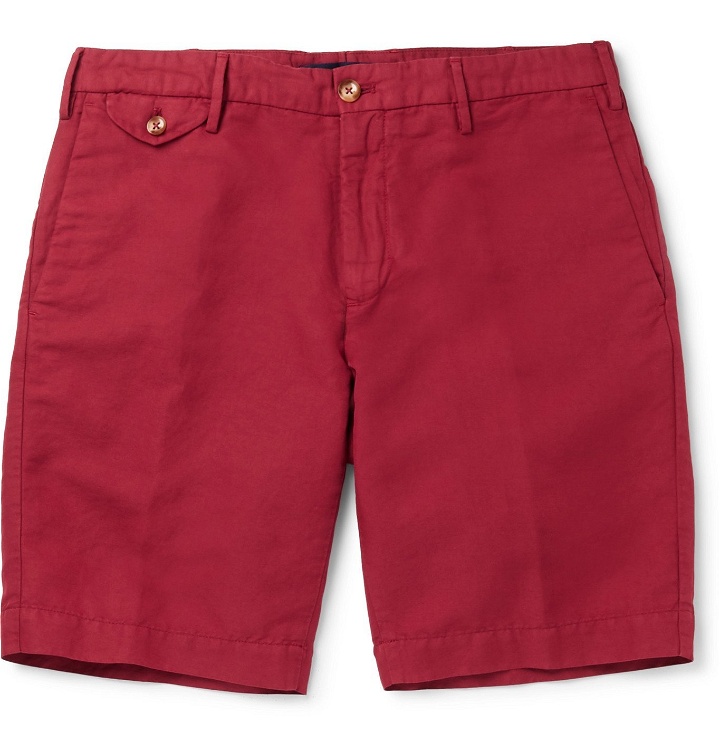Photo: INCOTEX - Slim-Fit Chinolino Bermuda Shorts - Red