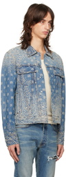 AMIRI Blue Bandana Jacquard MA Denim Jacket